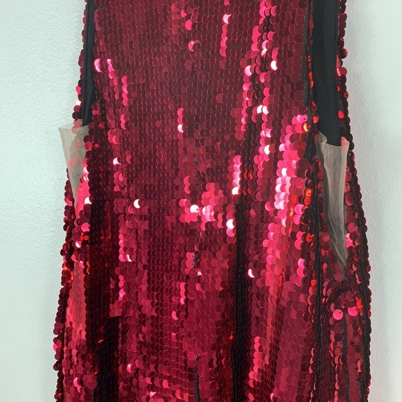 NBD Revolve Sequin Raspberry Mini Sleeveless Cocktail Dress - Picture 6 of 7